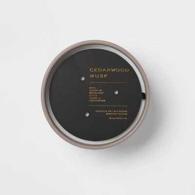 15oz Ceramic Jar 3-Wick Black Label Cedarwood Musk Candle - Threshold™ 5 15oz Ceramic Jar 3-Wick Black Label Cedarwood Musk Candle - Threshold™ - Image 3