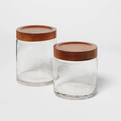 Canister Acacia/Glass Medium - Threshold™ 5 Canister Acacia/Glass Medium - Threshold™ - Image 3