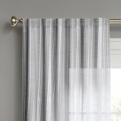 1pc Light Filtering Simple Stripe Window Curtain Panel - Threshold™ 2 1pc Light Filtering Simple Stripe Window Curtain Panel - Threshold™